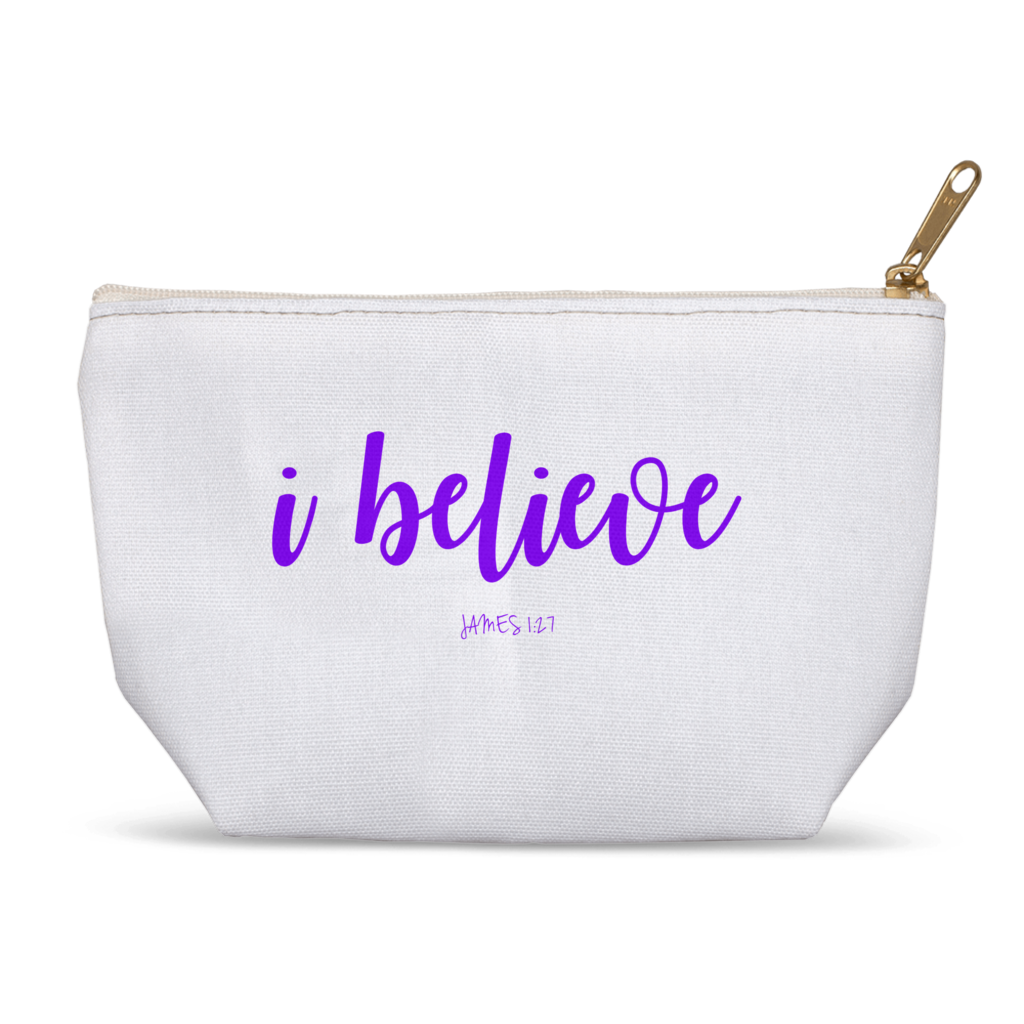 I BELIEVE Purple Accessory Pouches