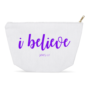 I BELIEVE Purple Accessory Pouches