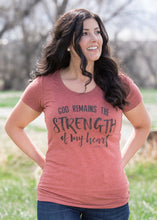 Load image into Gallery viewer, GOD REMAINS THE STRENGTH OF MY HEART WOMENS T-SHIRT