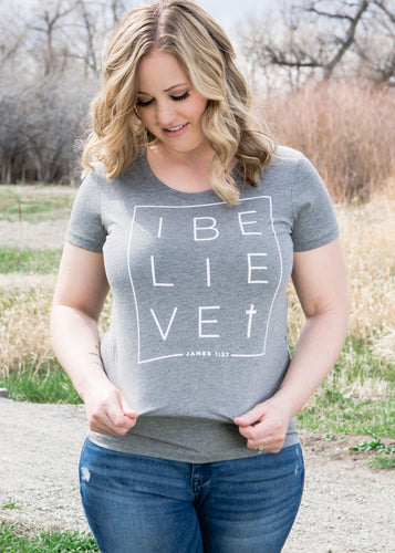 I BELIEVE Block Womens T-Shirts