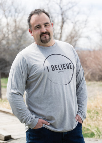 I BELIEVE Mens Long Sleeve Shirt